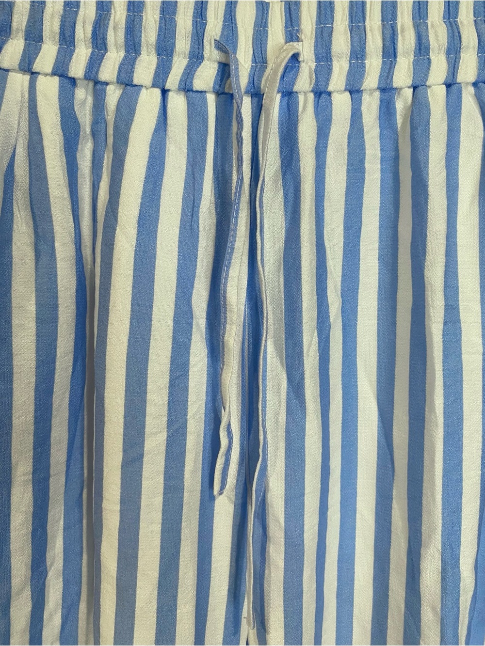Prettygarden NWT Blue & White Striped Wide Leg Pants Womens Size XXL Lined Flowy - Picture 4 of 7
